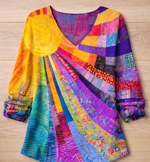 SOLARA | Vintage Sunburst Knit Shirt |