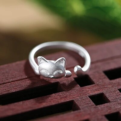 Silver Cat Ring