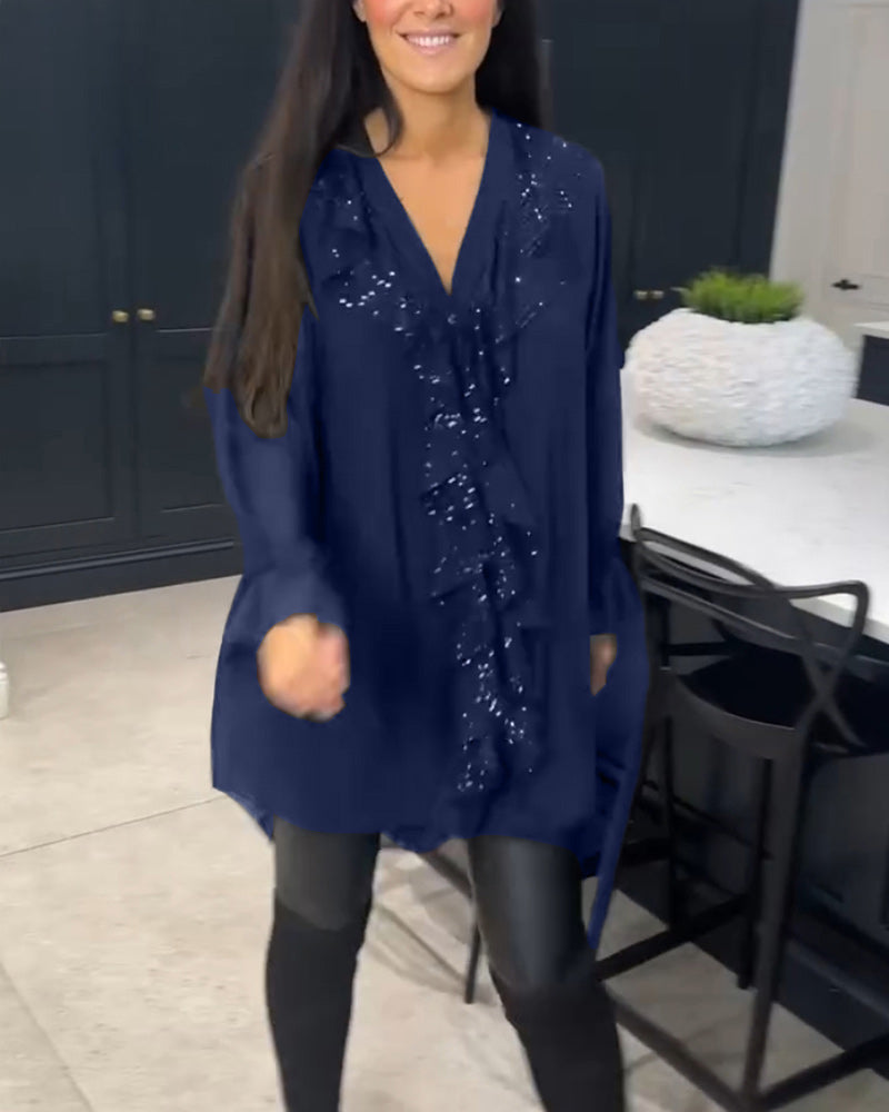 Blouse with Ruffles and Elegant Style