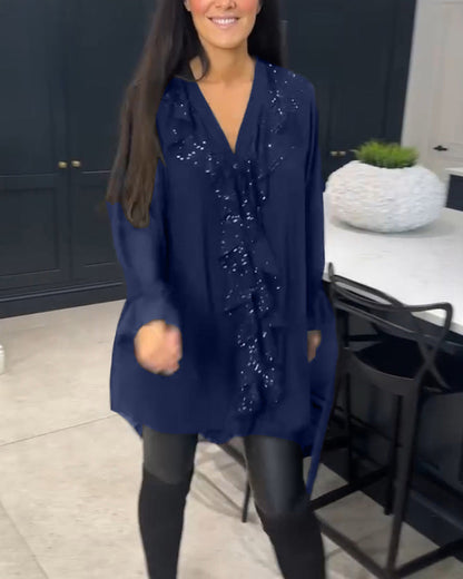 Blouse with Ruffles and Elegant Style