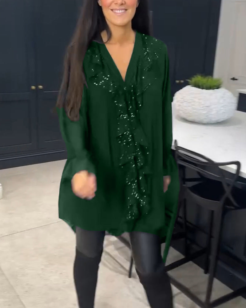 Blouse with Ruffles and Elegant Style