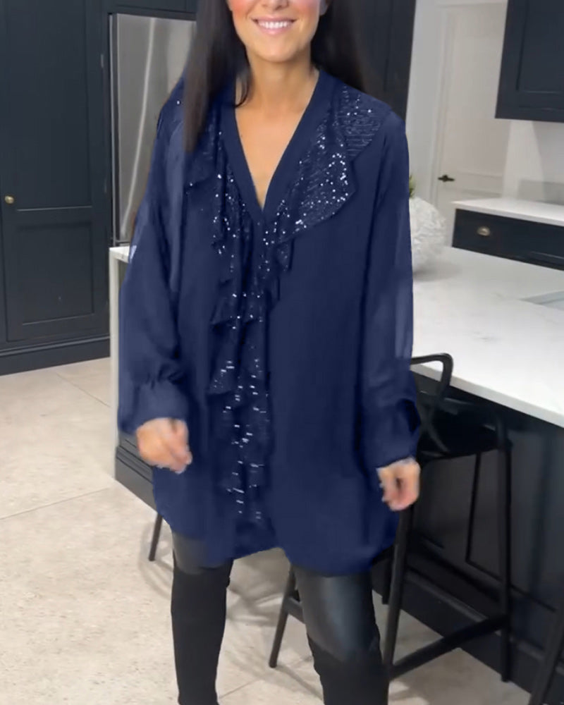 Blouse with Ruffles and Elegant Style