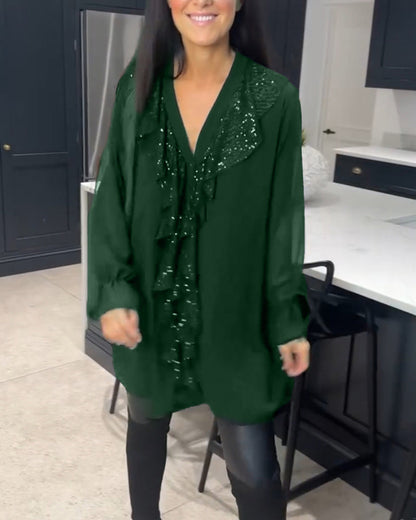 Blouse with Ruffles and Elegant Style