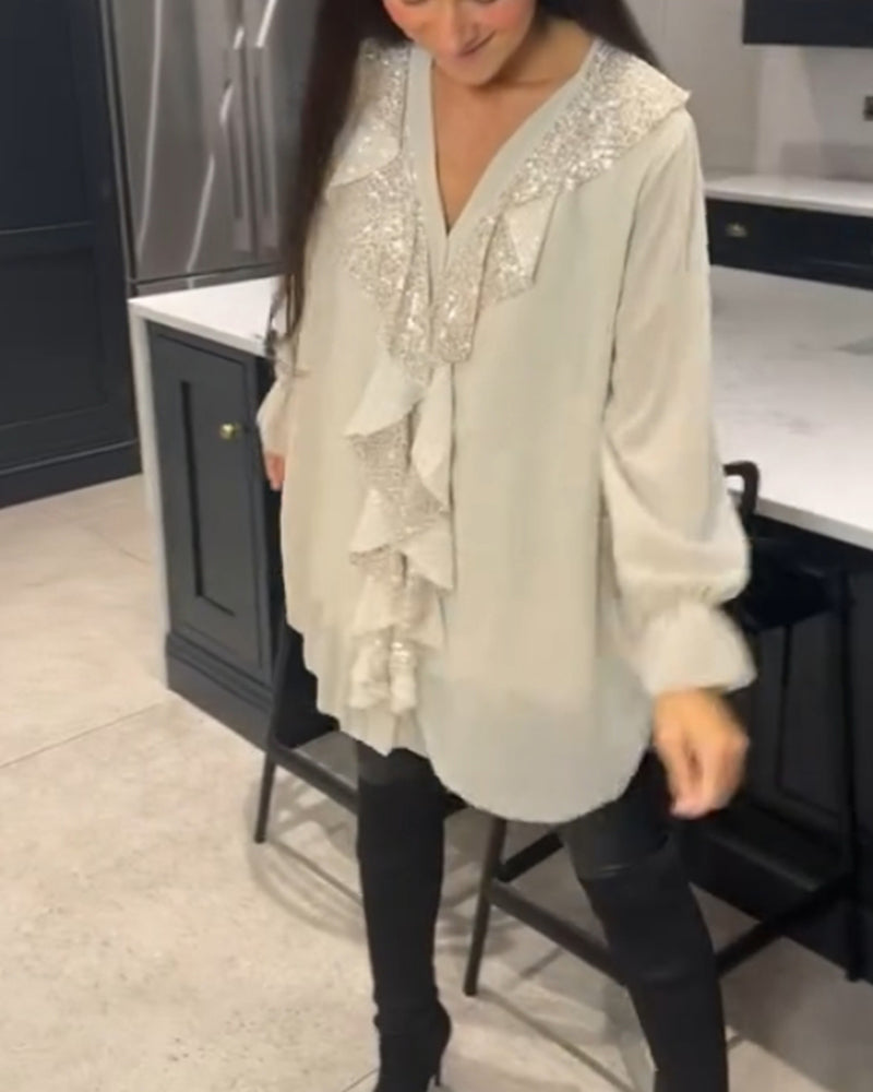 Blouse with Ruffles and Elegant Style
