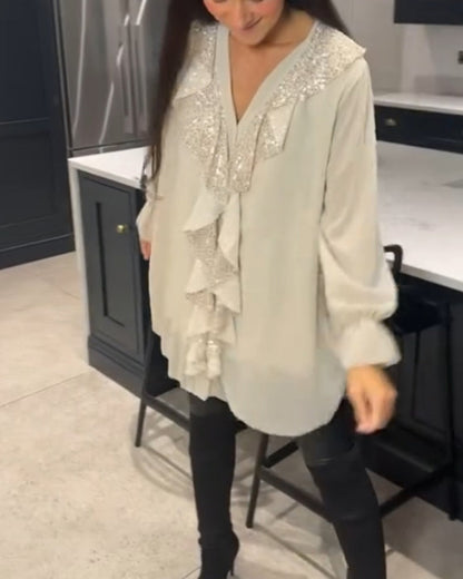 Blouse with Ruffles and Elegant Style