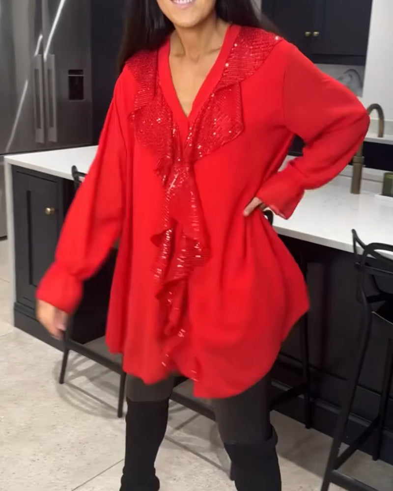 Blouse with Ruffles and Elegant Style