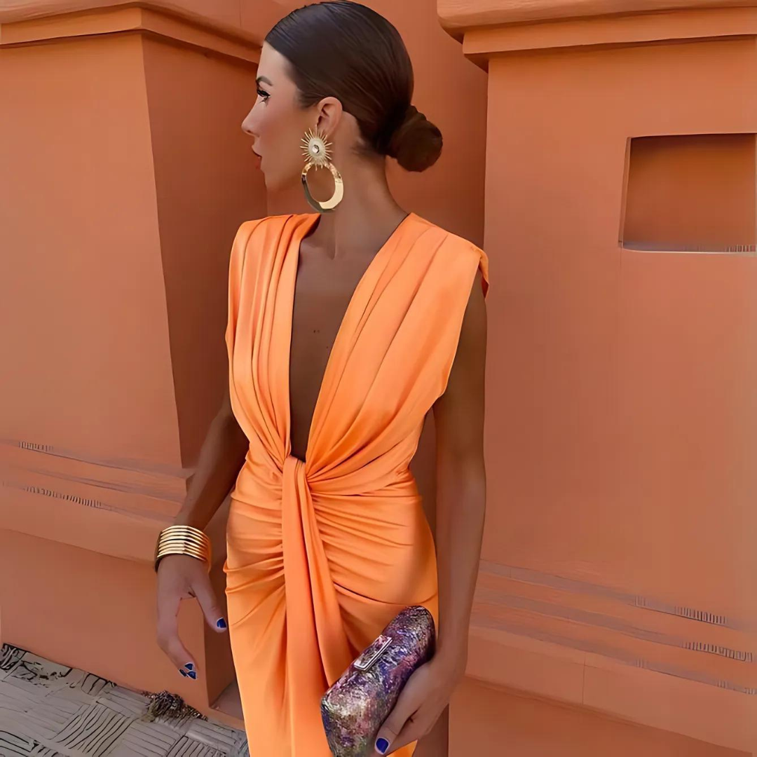 Molly | Party Dress with Deep Neckline