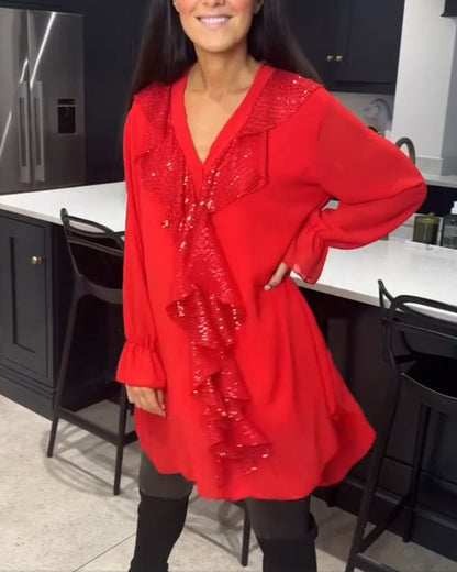 Blouse with Ruffles and Elegant Style