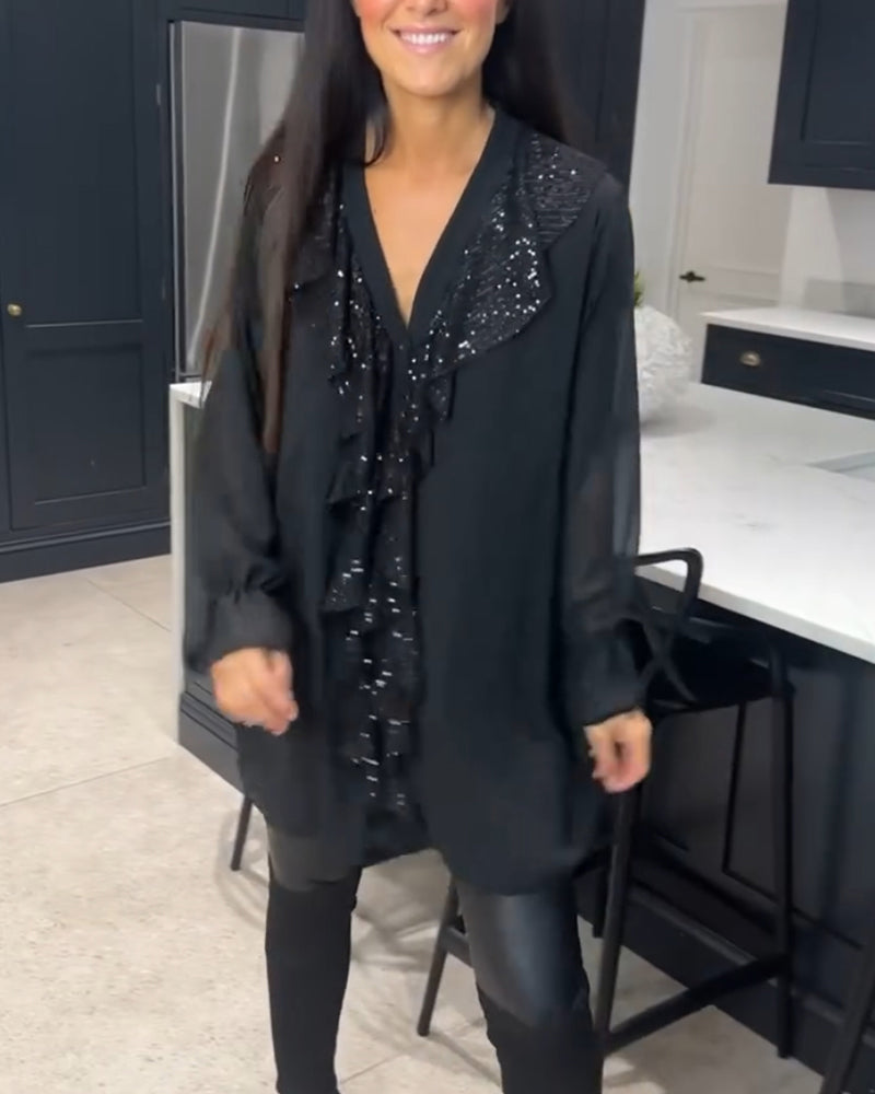 Blouse with Ruffles and Elegant Style