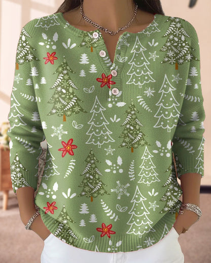 Sweater with Christmas Tree Pattern