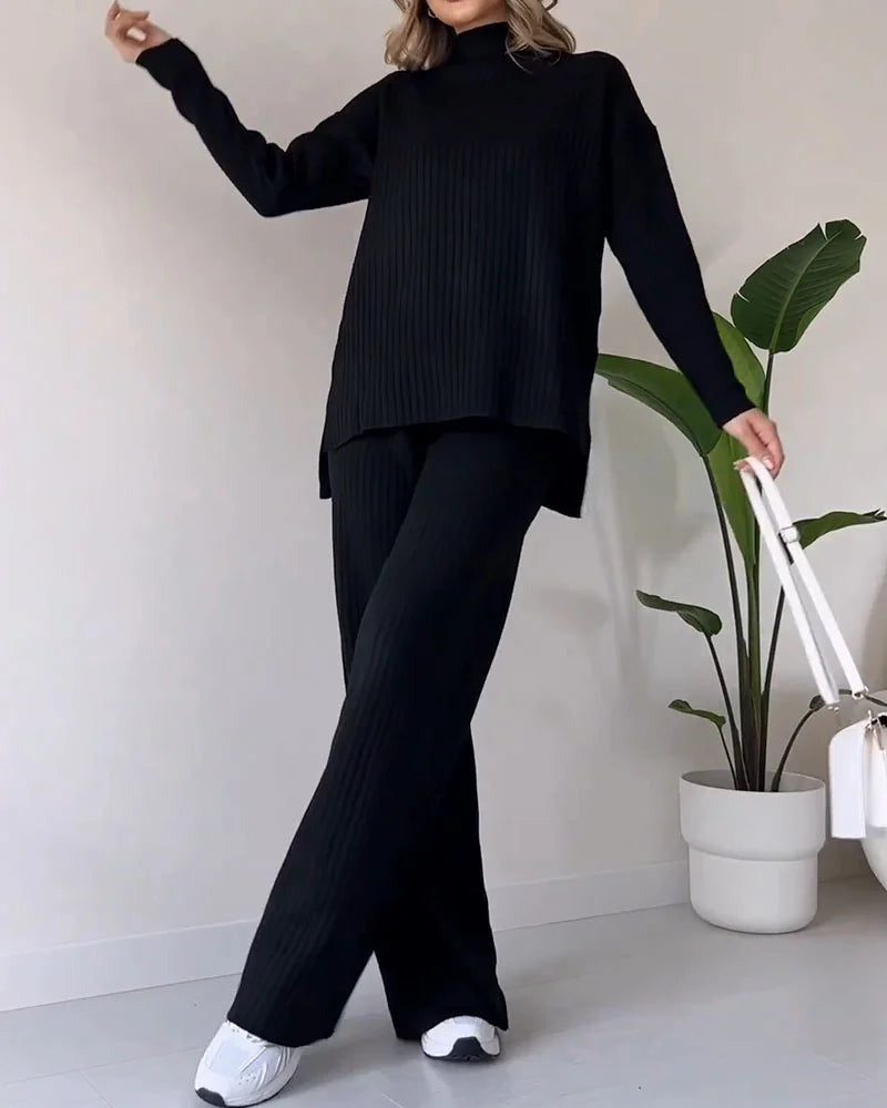 Mila | Chic Slit Casual Two-Piece Set