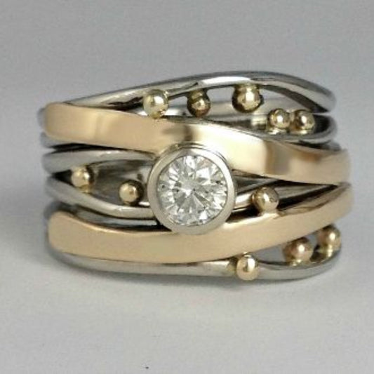 Royal | Vintage Golden Ring with Zirconia