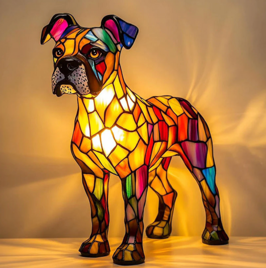 Mosaic Lamp | Boxer Dog
