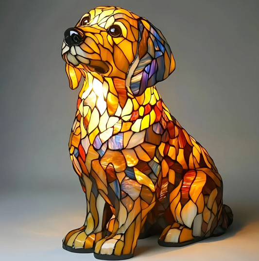Mosaic Lamp | Golden Retriever