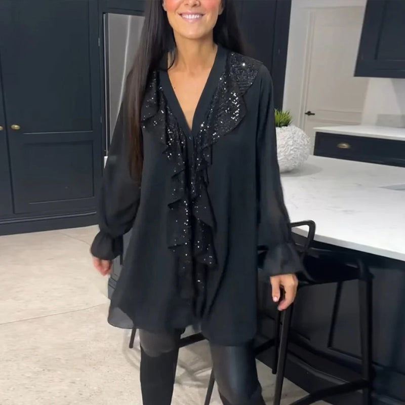 Blouse with Ruffles and Elegant Style