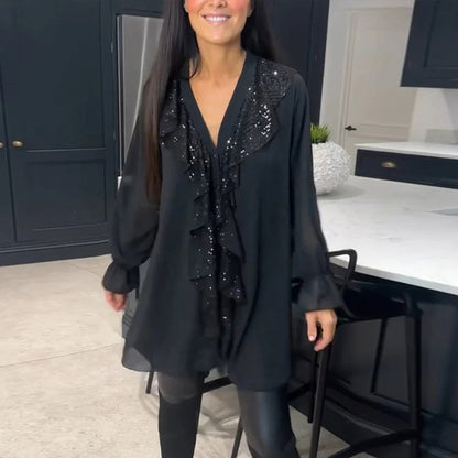 Blouse with Ruffles and Elegant Style