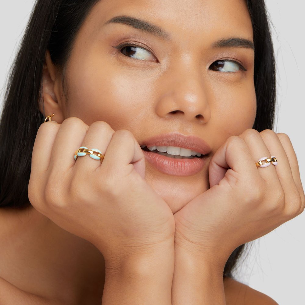 Blauwe Reya kettingring