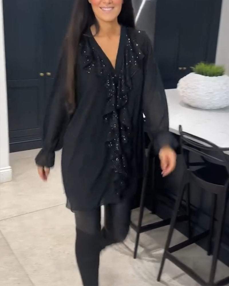 Blouse with Ruffles and Elegant Style