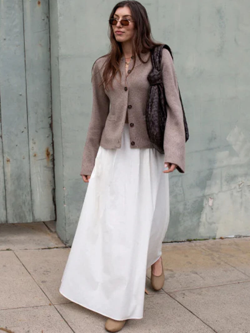 Classic Buttoned Wool Cardigan