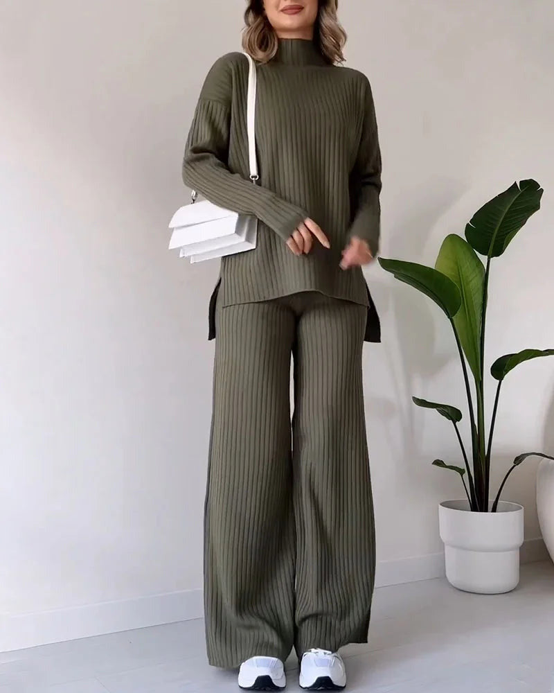 Mila | Chic Slit Casual Two-Piece Set