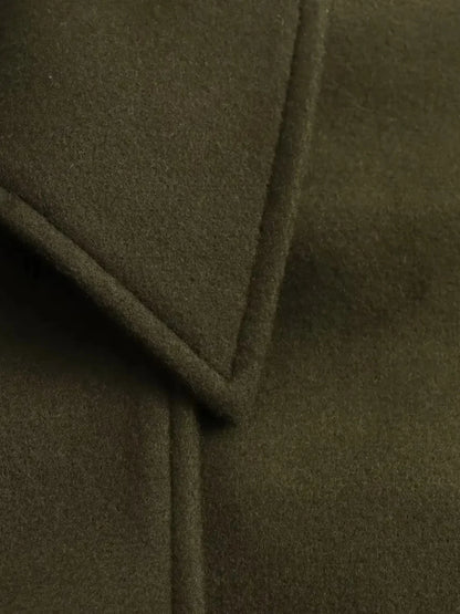 Oversized Turn-Down Collar Wool Jacket