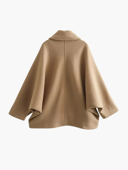 Oversized Turn-Down Collar Wool Jacket